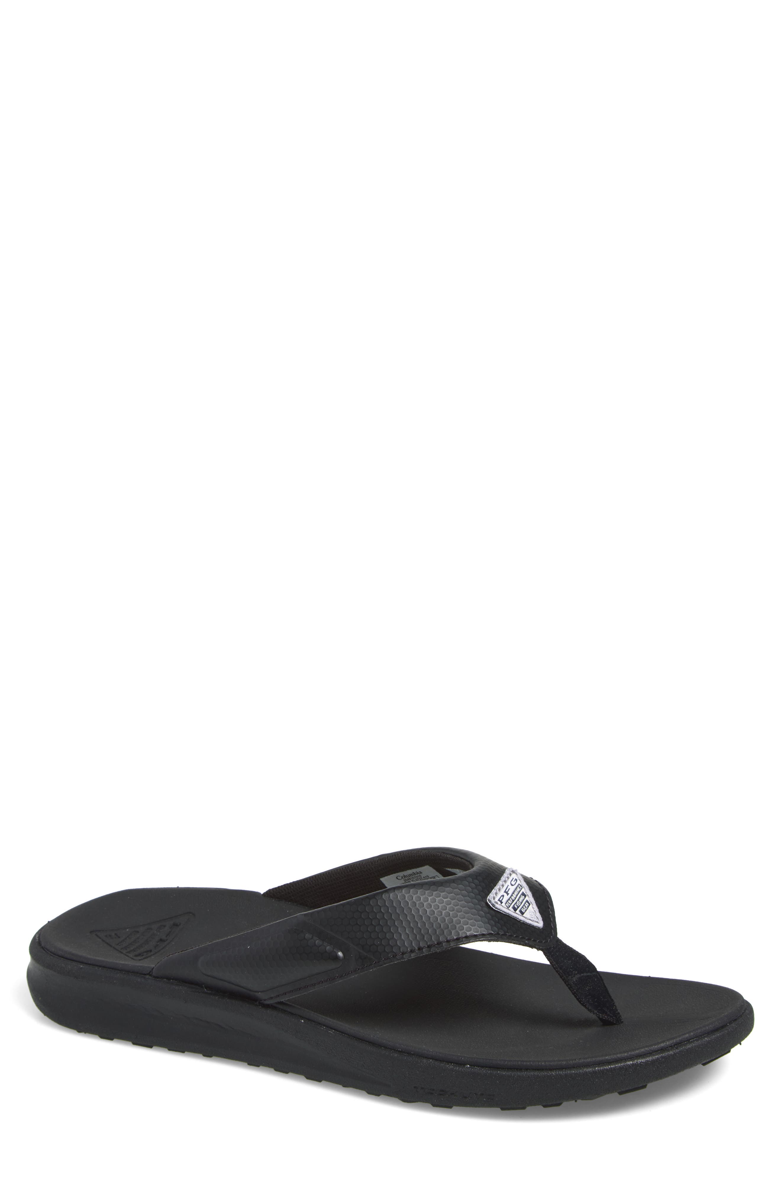 Rostra Beachcomber PFG Flip Flop, Main, color, BLACK TITANIUM II