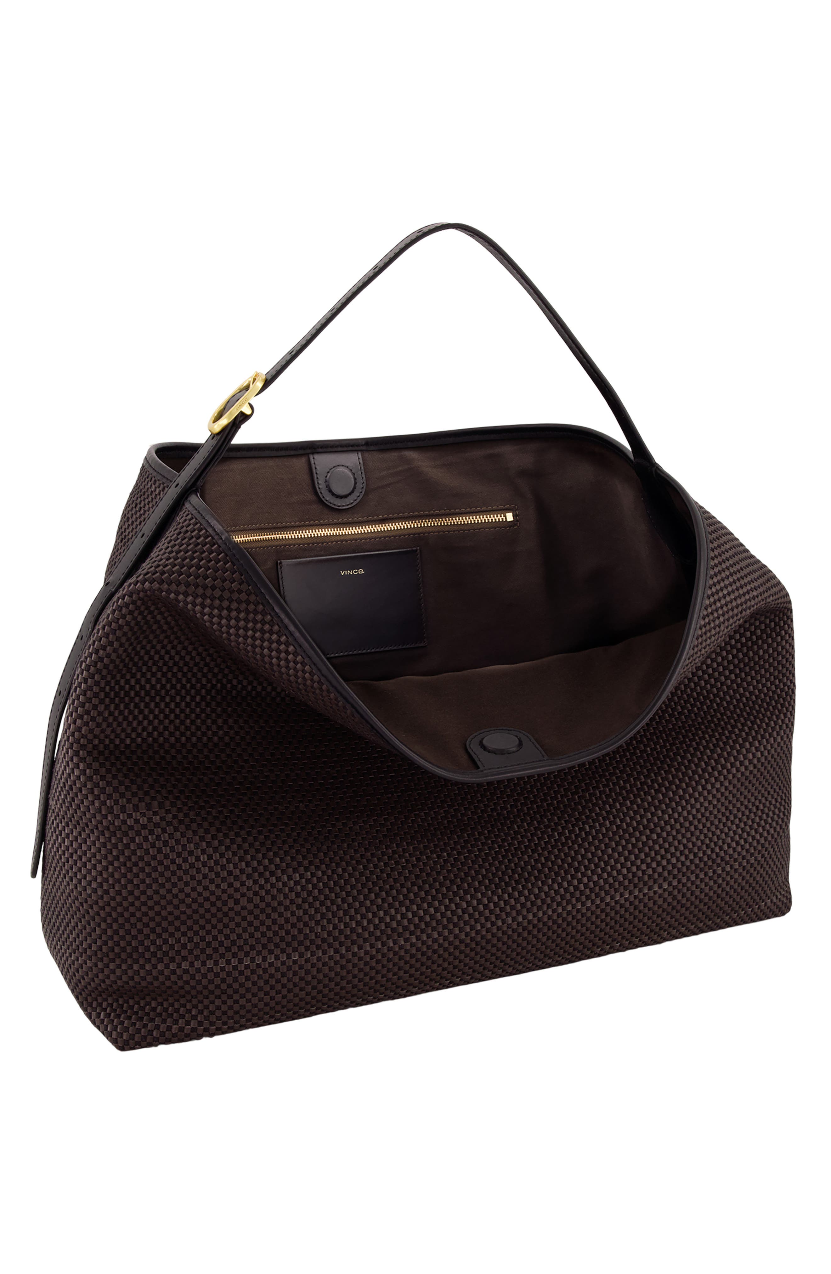 Medium Vivian Woven Leather Hobo Bag, Alternate, color, CACAO