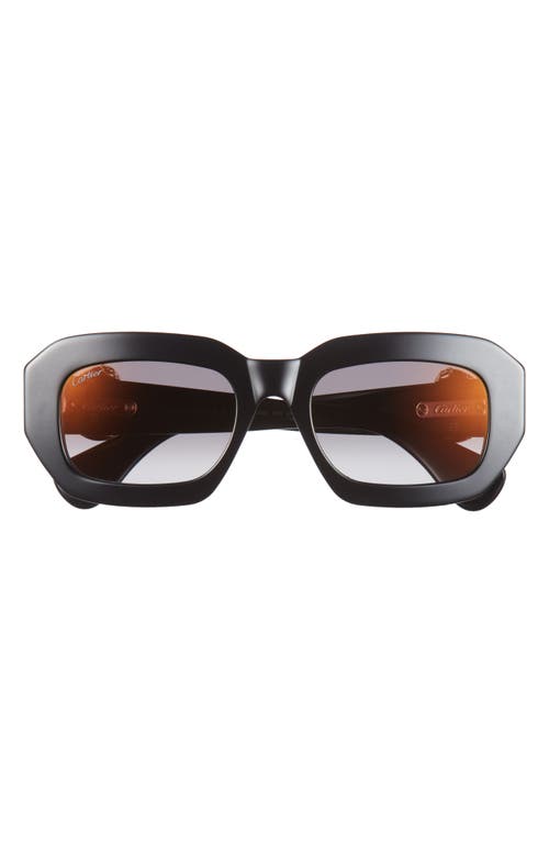 Cartier Acetate Rectangle Sunglasses In Black