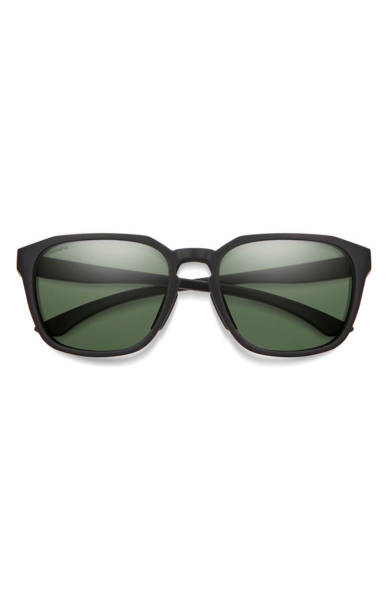 Smith Contour 56mm Polarized Square Sunglasses, Main, color, Matte Black/ Grey Green