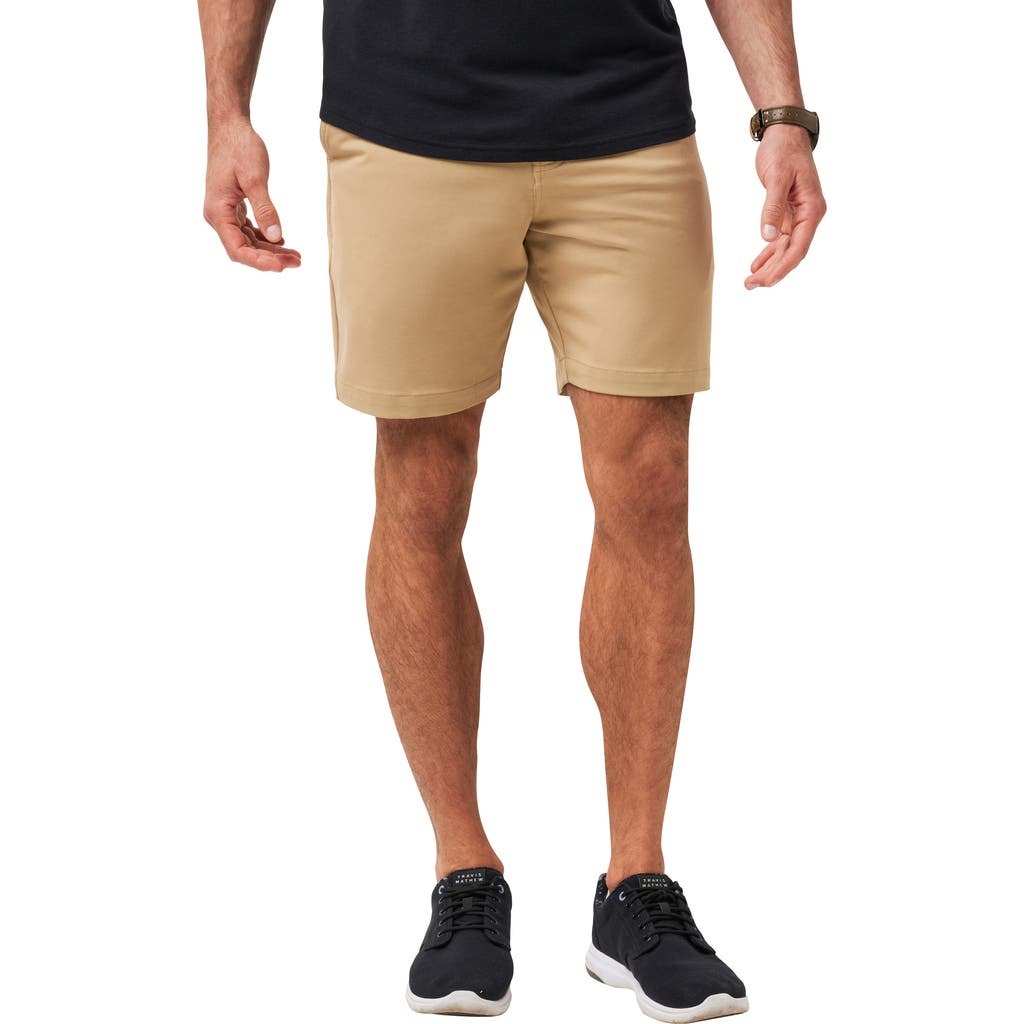 Travismathew Stretchknit 8-inch Shorts In Khaki