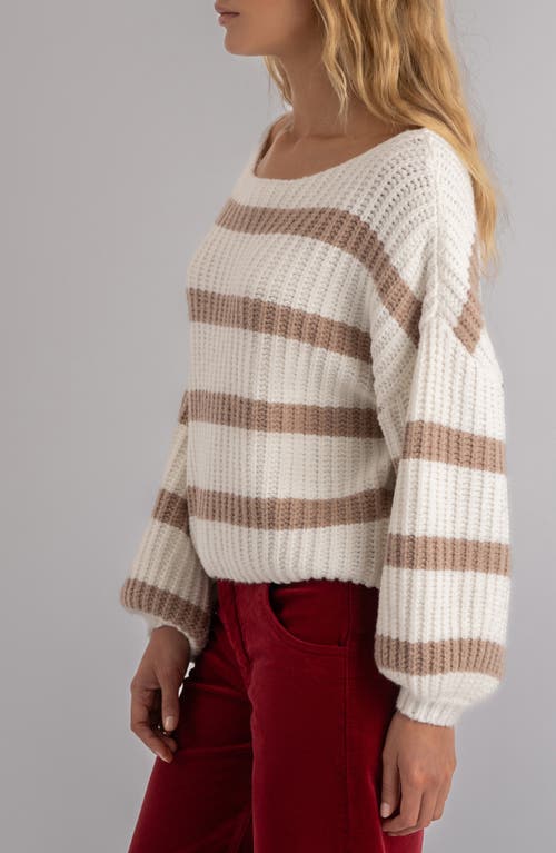 Kut From The Kloth Iona Stripe Crewneck Sweater In Brown