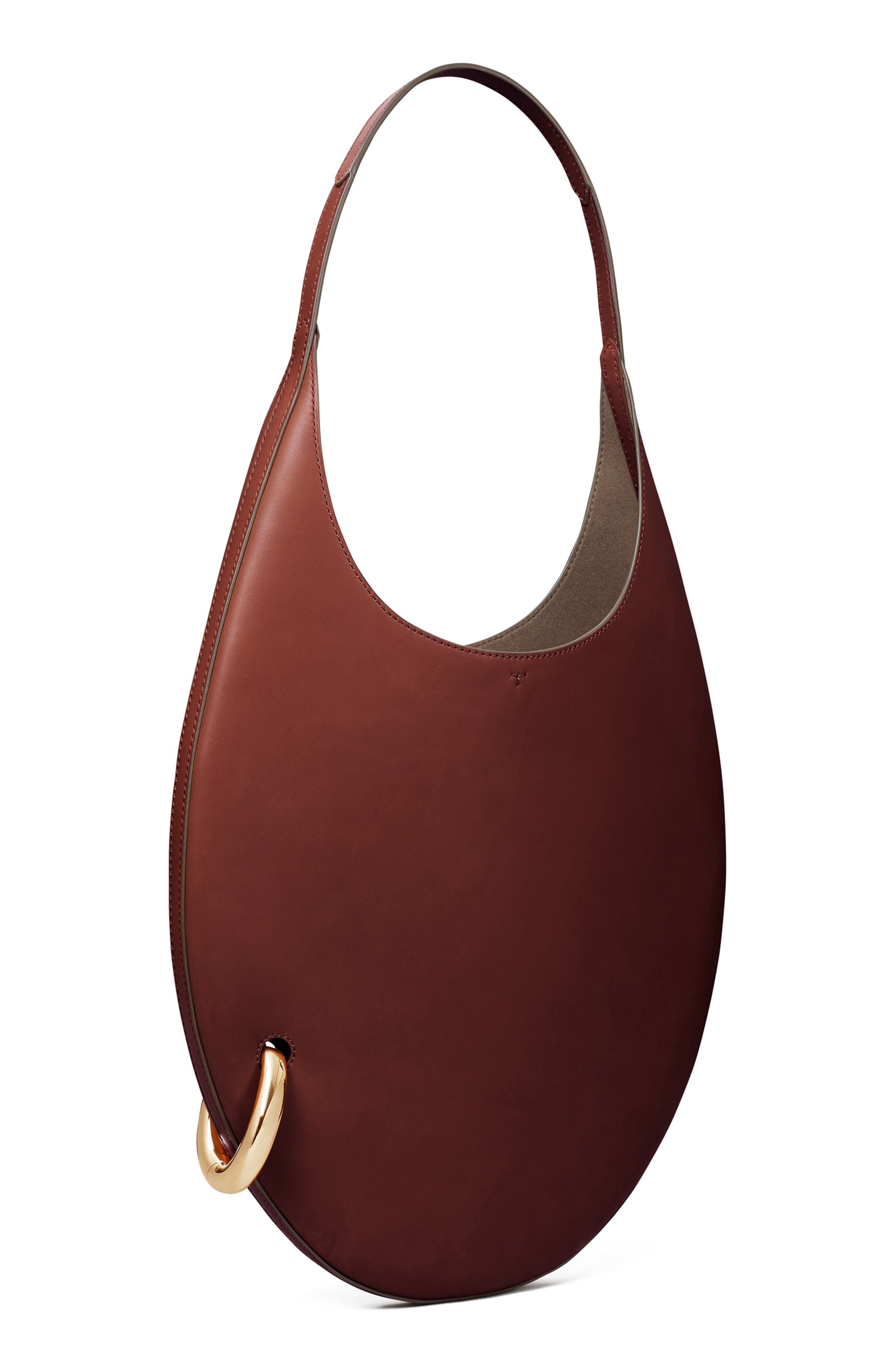 Tory Burch Pierced Leather Bag, Alternate, color, Dark Cabernet