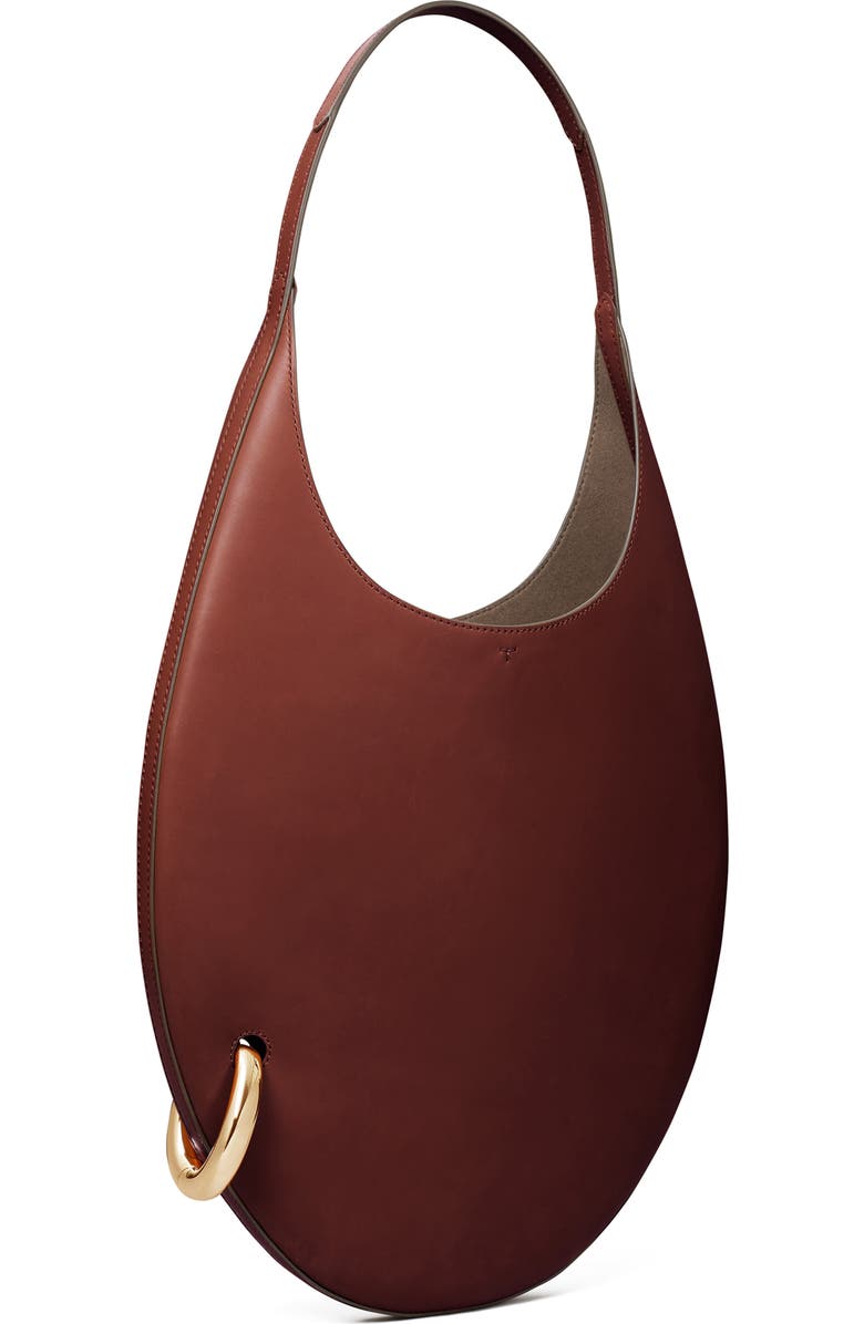 Tory Burch Pierced Leather Bag, Alternate, color, Dark Cabernet