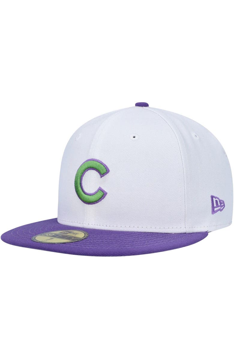 New Era Men's New Era White Chicago Cubs Side Patch 59FIFTY Fitted Hat, Alternate, color, White