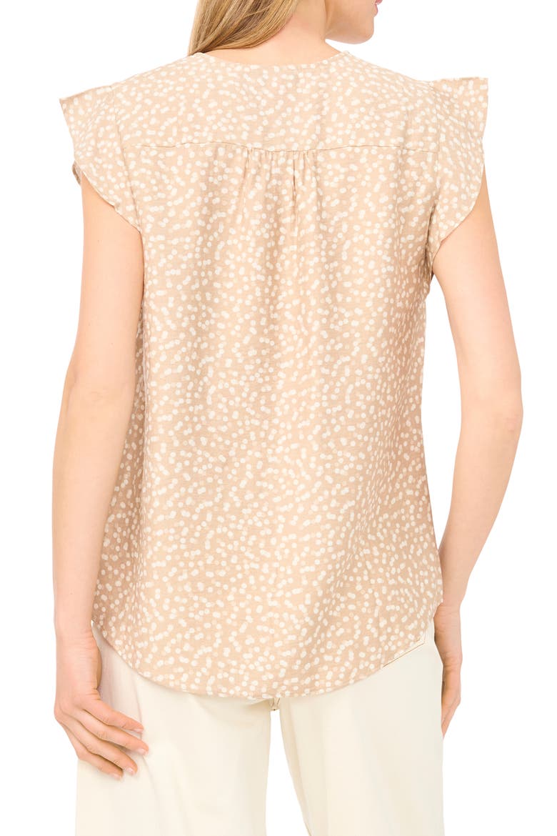Flutter Sleeve Top, Alternate, color, TAUPE SHELL