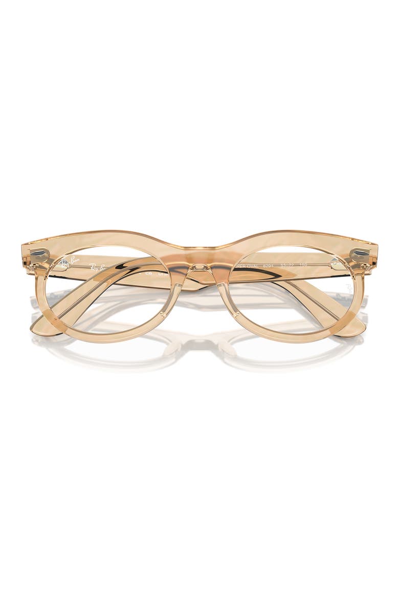 53mm Oval Optical Glasses, Alternate, color, BROWN
