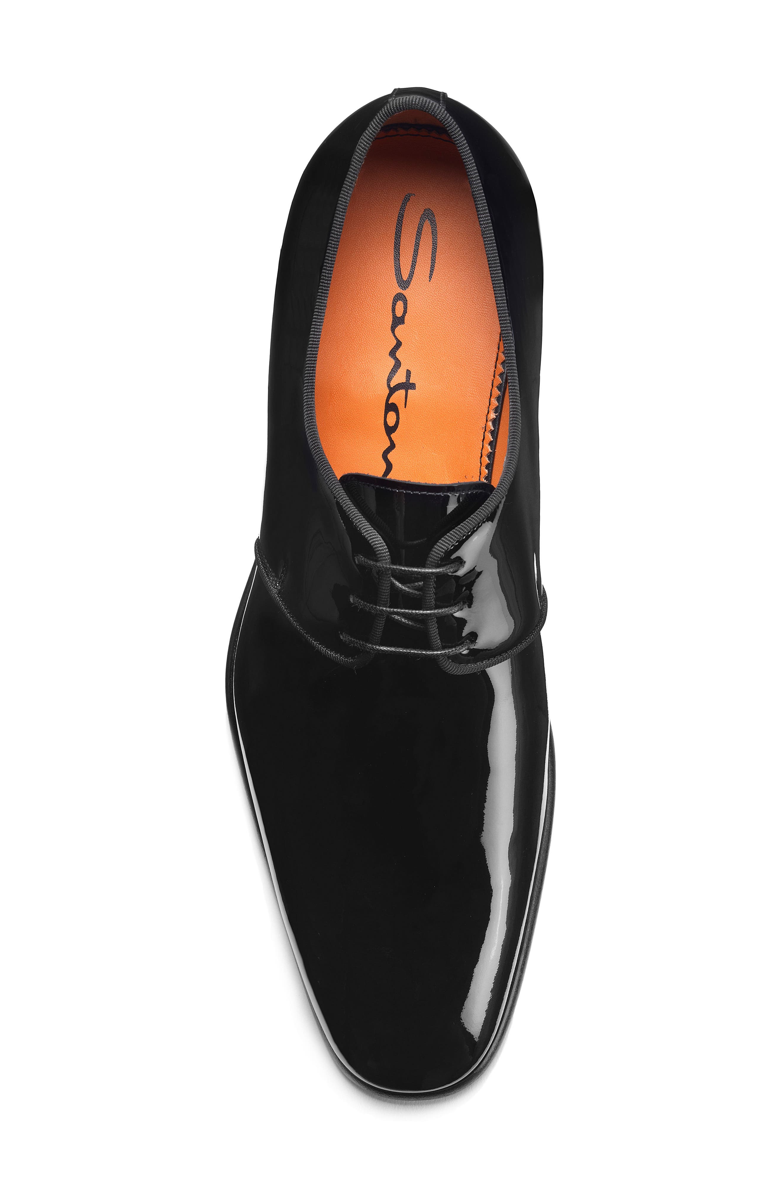 Santoni Isogram Plain Toe Derby, Alternate, color, Black