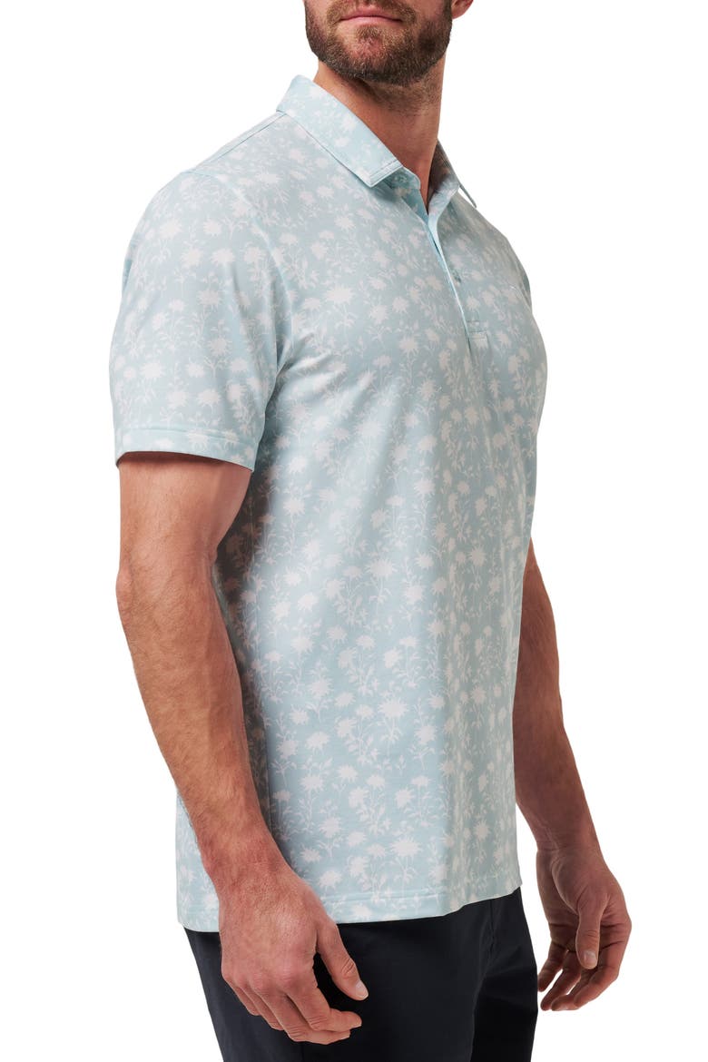 Featherweight Cove Floral Piqué Polo, Alternate, color, AZZURRO