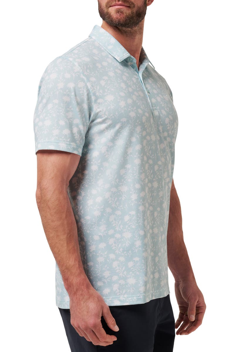 TravisMathew Featherweight Cove Floral Piqué Polo, Alternate, color, Azzurro
