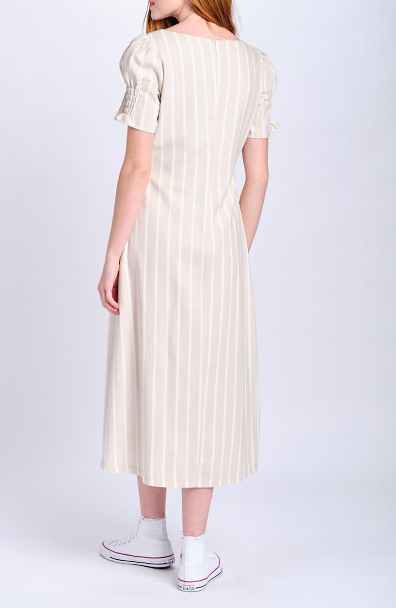 En Saison Stripe Linen Blend Midi Dress, Alternate, color, 