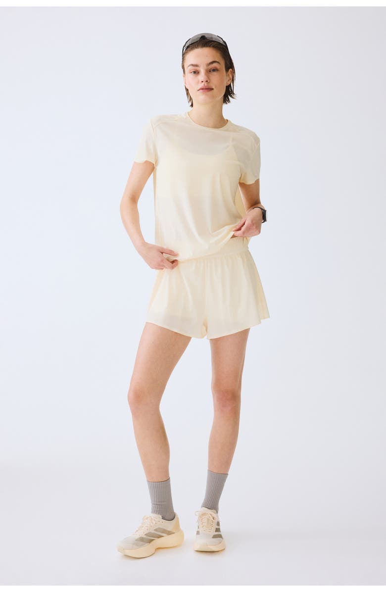 H&M Regular Fit Running T-shirt With Drymove, Alternate, color, Butter Yellow