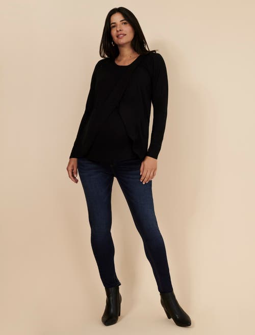 Motherhood Maternity Secret Fit Over The Belly Ankle Length Skinny Jeans In Dark Wash