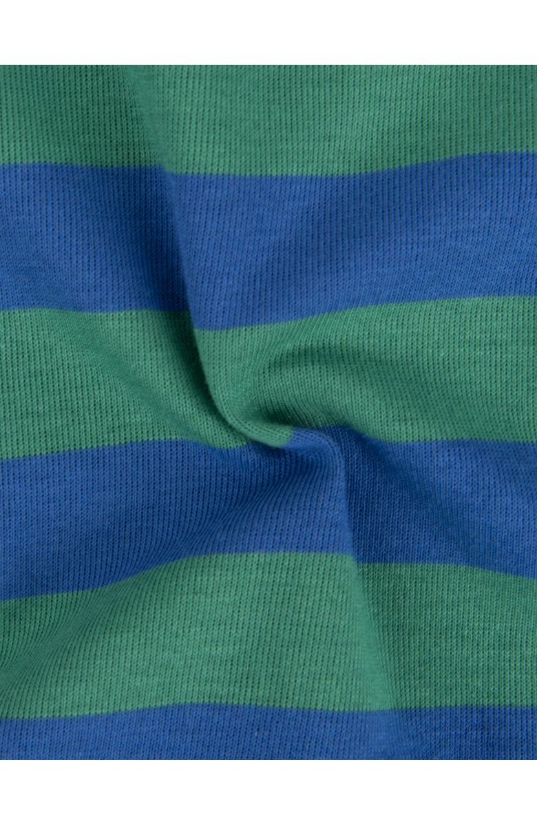 Leveret Footed Printed Cotton Pajamas, Solids, Stripes & Tie Dye, Alternate, color, Striped Blue & Green