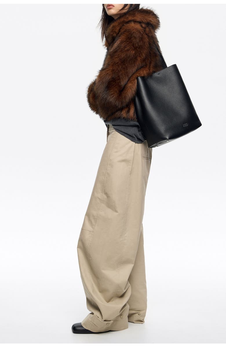 Bimba y Lola High Leather Carlino Bag, Alternate, color, Black