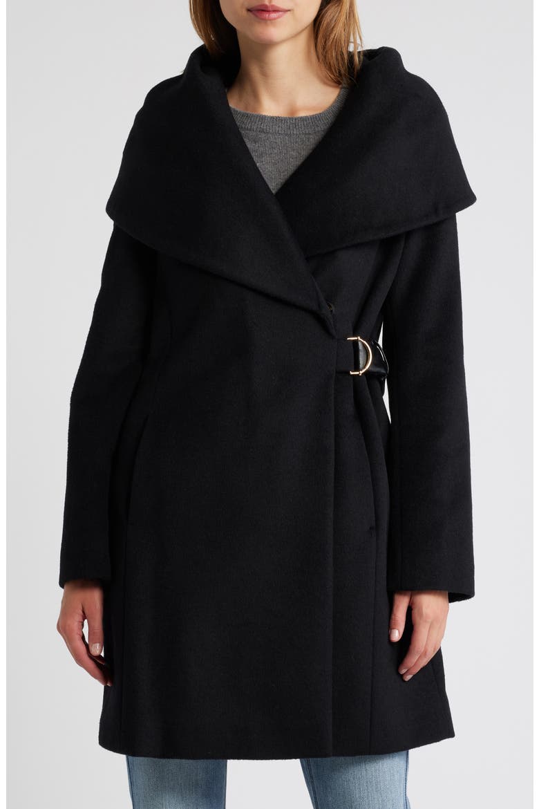 Hooded Wool Blend Belted Coat (Women) | Nordstrom