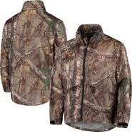 DUNBROOKE Men's Dunbrooke Realtree Camo New York Giants Circle Sportsman Waterproof Packable Full-Zip Jacket