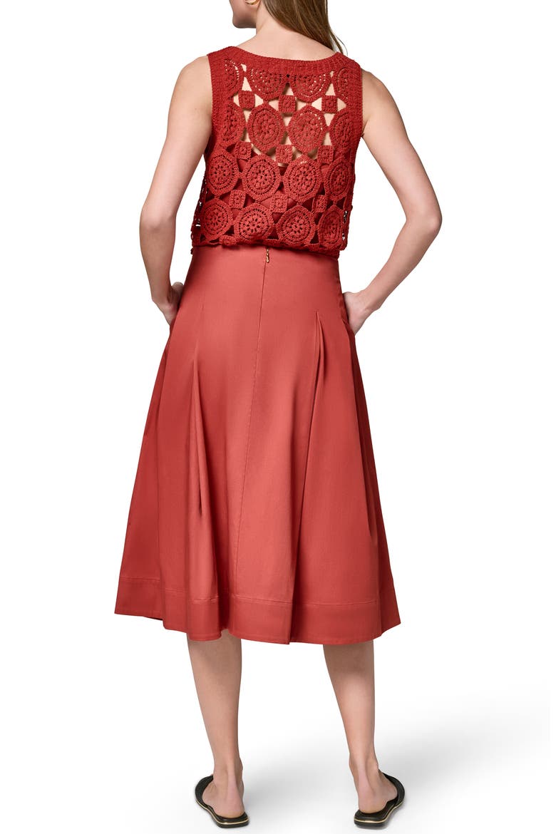 Pleated A-Line Skirt, Alternate, color, SUNBAKED