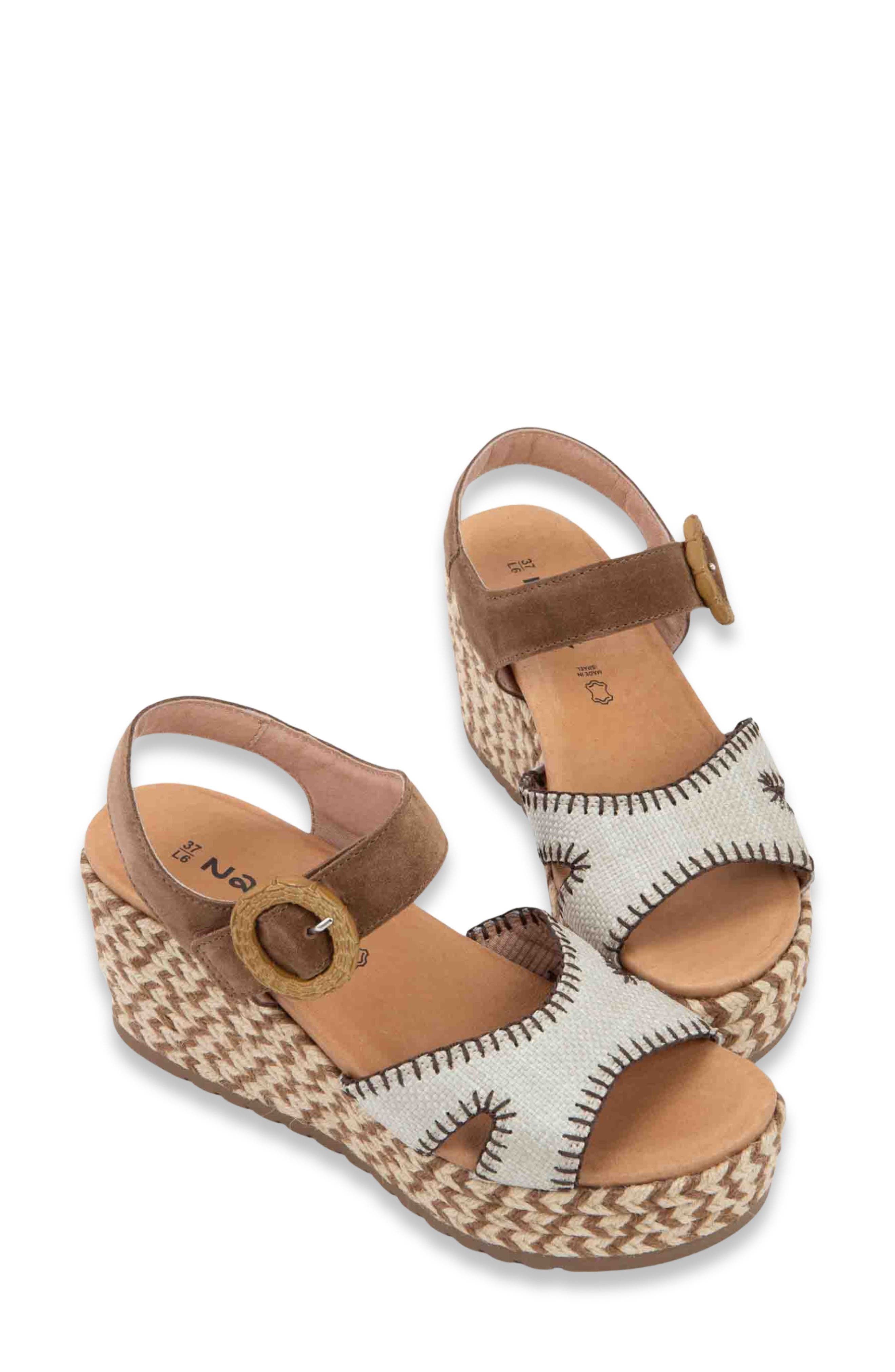 Naot Majorca Platform Sandal, Alternate, color, Brown Cedar/ Raffia