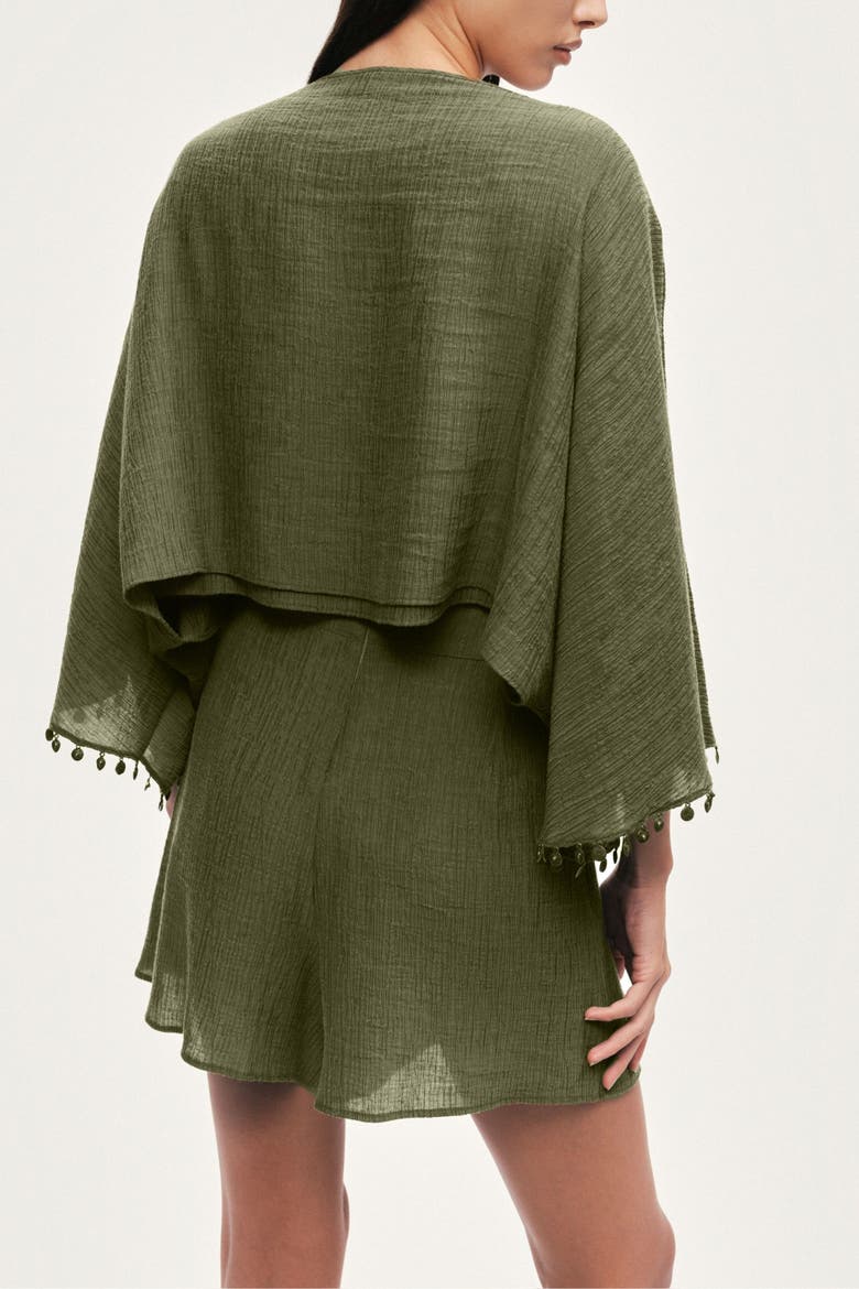 Cropped Boat-Neck Blouse, Alternate, color, Khaki