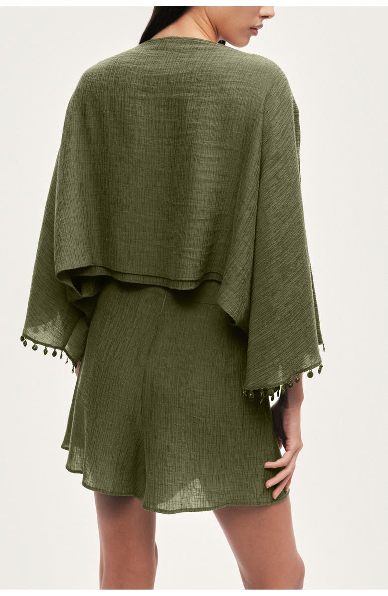 Nocturne Cropped Boat-Neck Blouse, Alternate, color, Khaki