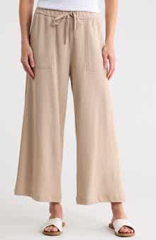 Organic Cotton French Terry Crop Wide Leg Pants