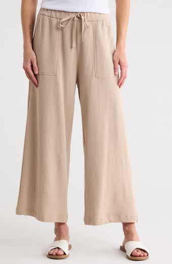 Organic Cotton French Terry Crop Wide Leg Pants