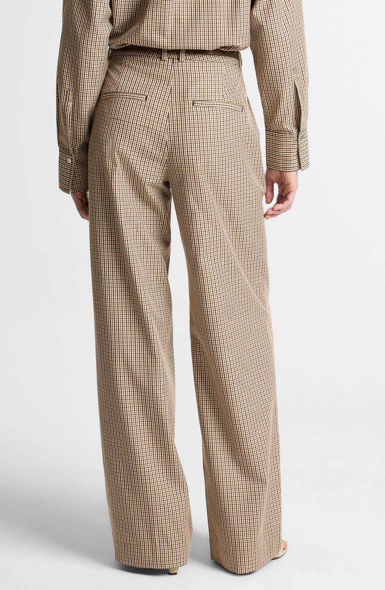 Vince Camille Check Wide Leg Pants, Alternate, color, Light Wheatstone Check