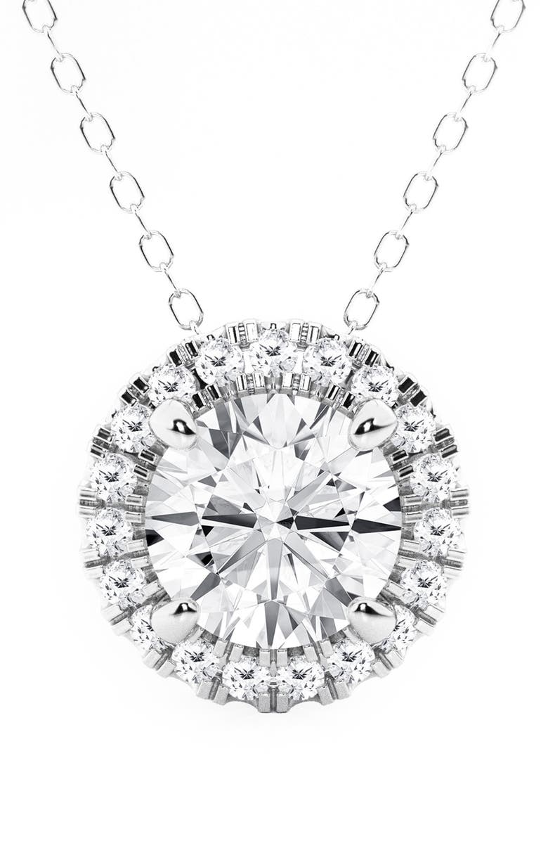 Badgley Mischka Collection 14K Gold Round Cut Lab-Created Diamond Halo Pendant Necklace - 2.0ct, Main, color,
