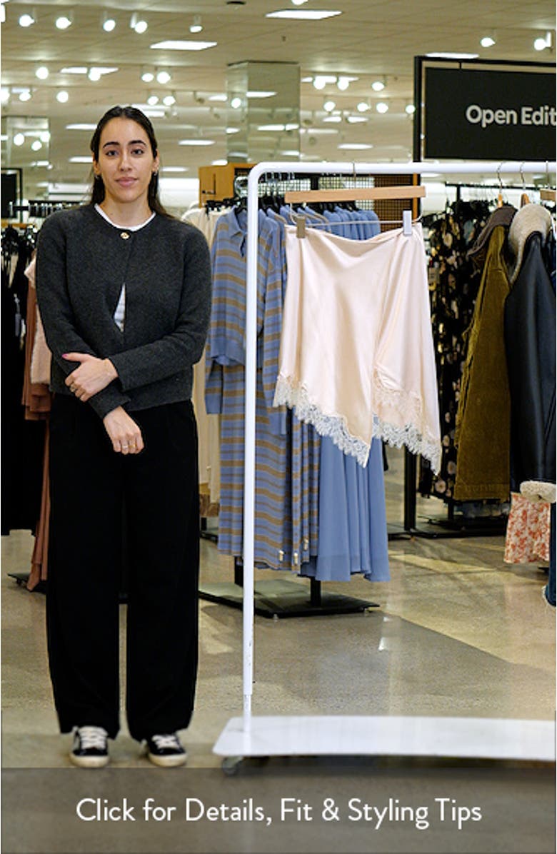 Lace Trim Satin Skirt, sales video thumbnail