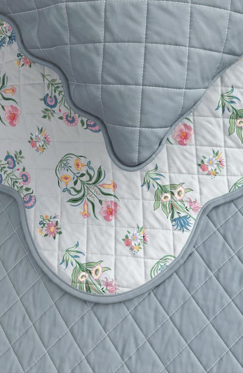 Woven & Weft Floral Scalloped Cotton Quilt & Sham Set In Spring Petals Lavender
