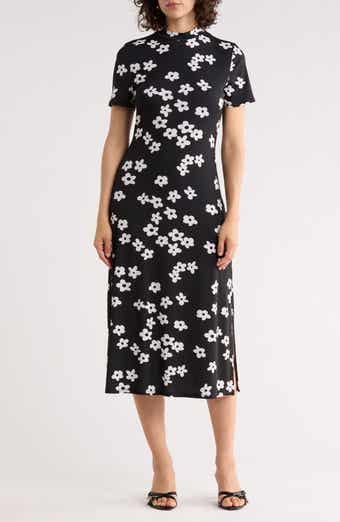 Mock Neck Midi Dress
