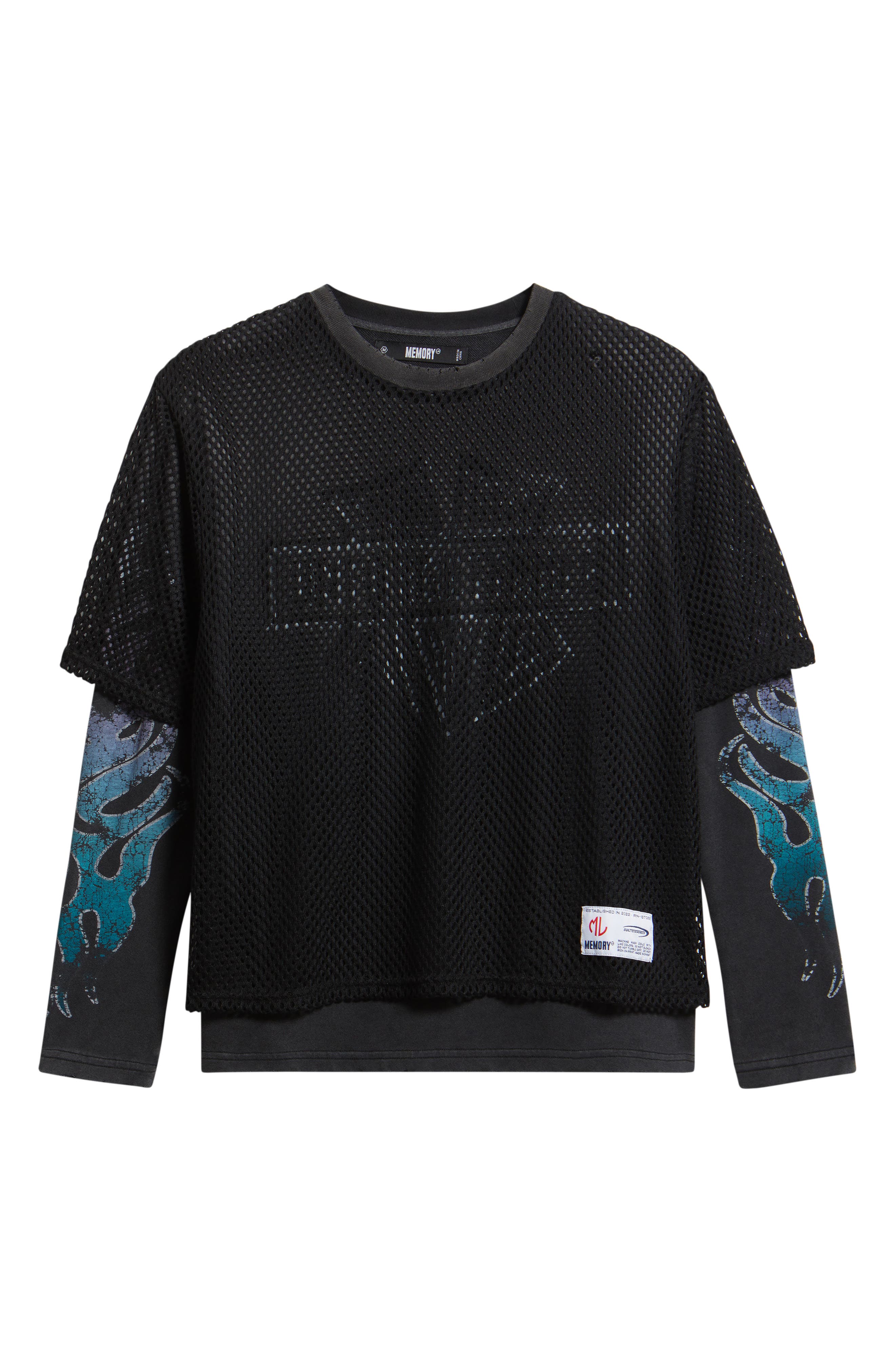 Mesh Overlay Long Sleeve Graphic T-Shirt (Men) | Nordstrom