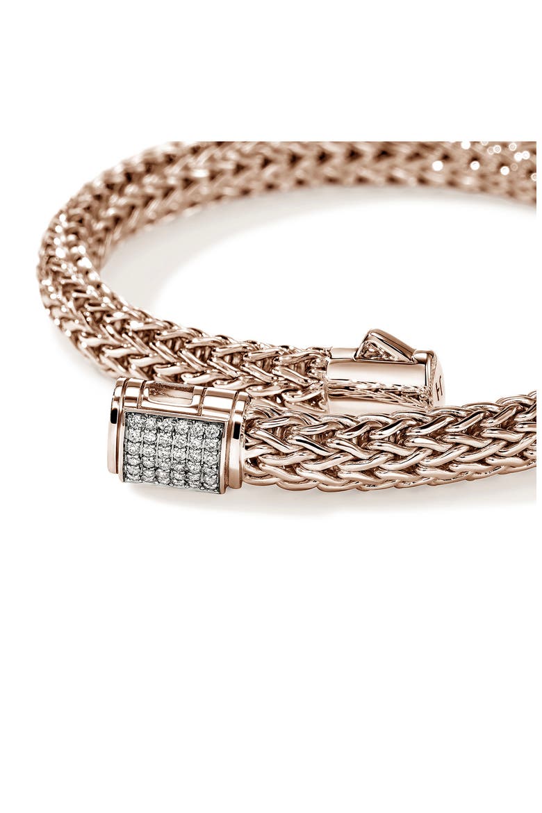 Icon Bracelet, 14K Rose Gold, Diamonds, Alternate, color, GOLD