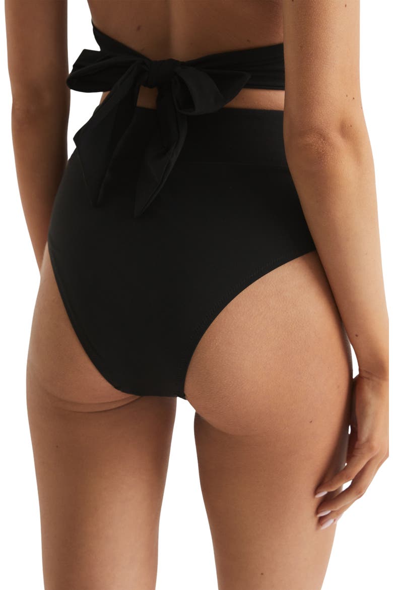 Cristina High Waist Bikini Bottoms, Alternate, color, BLACK