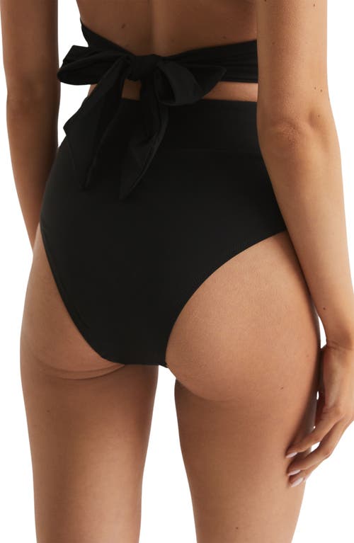Reiss Cristina High Waist Bikini Bottoms In Black