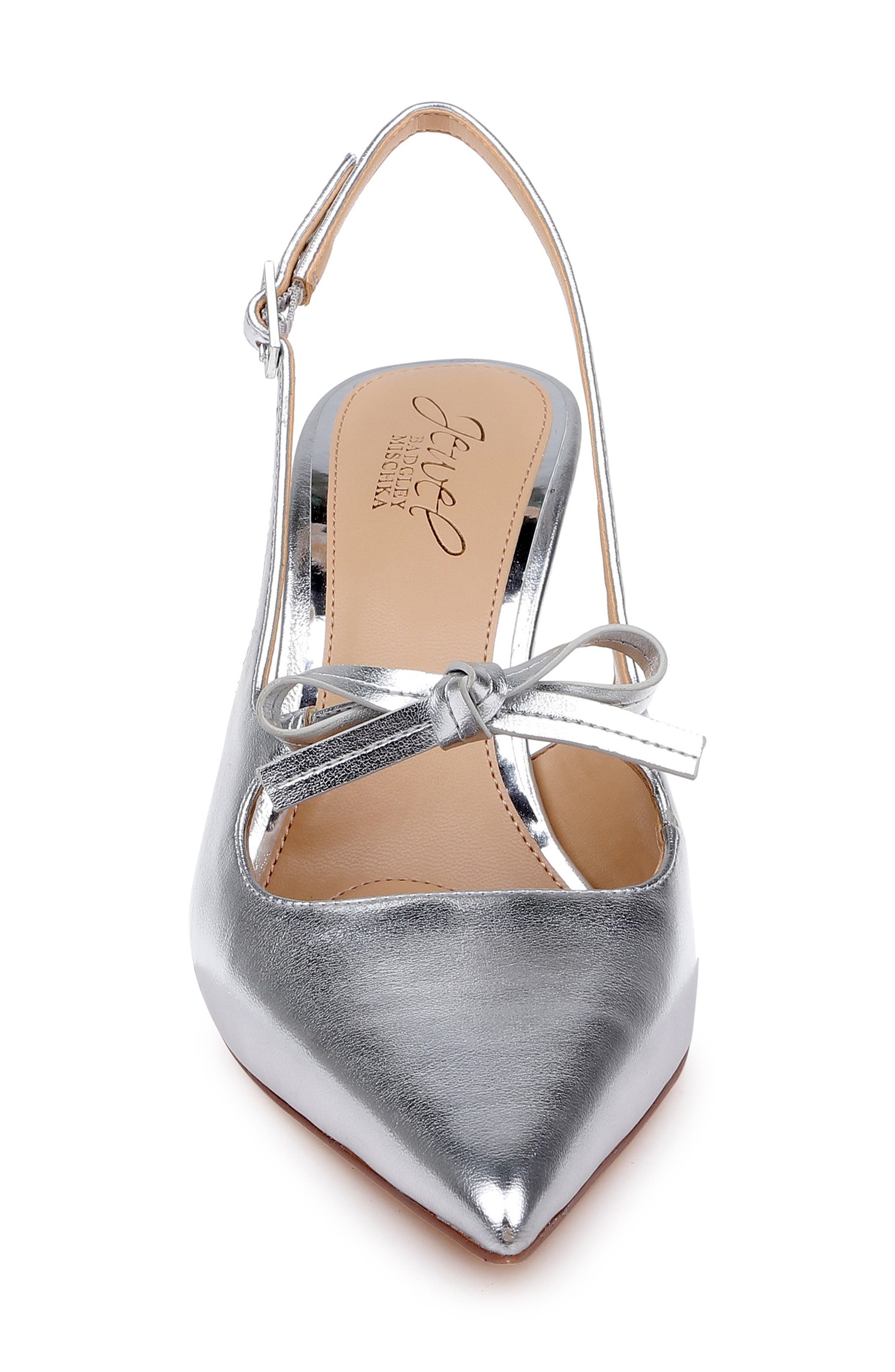 Zaya Pointed Toe Slingback Pump, Alternate, color, SILVER METALLIC