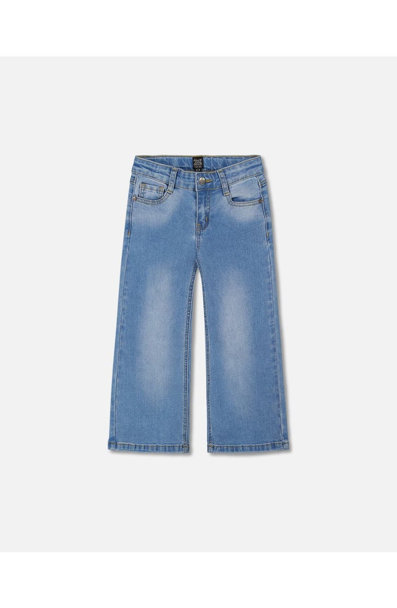 Deux par Deux Little Girl's Wide Leg Jeans Denim Blue, Main, color, 