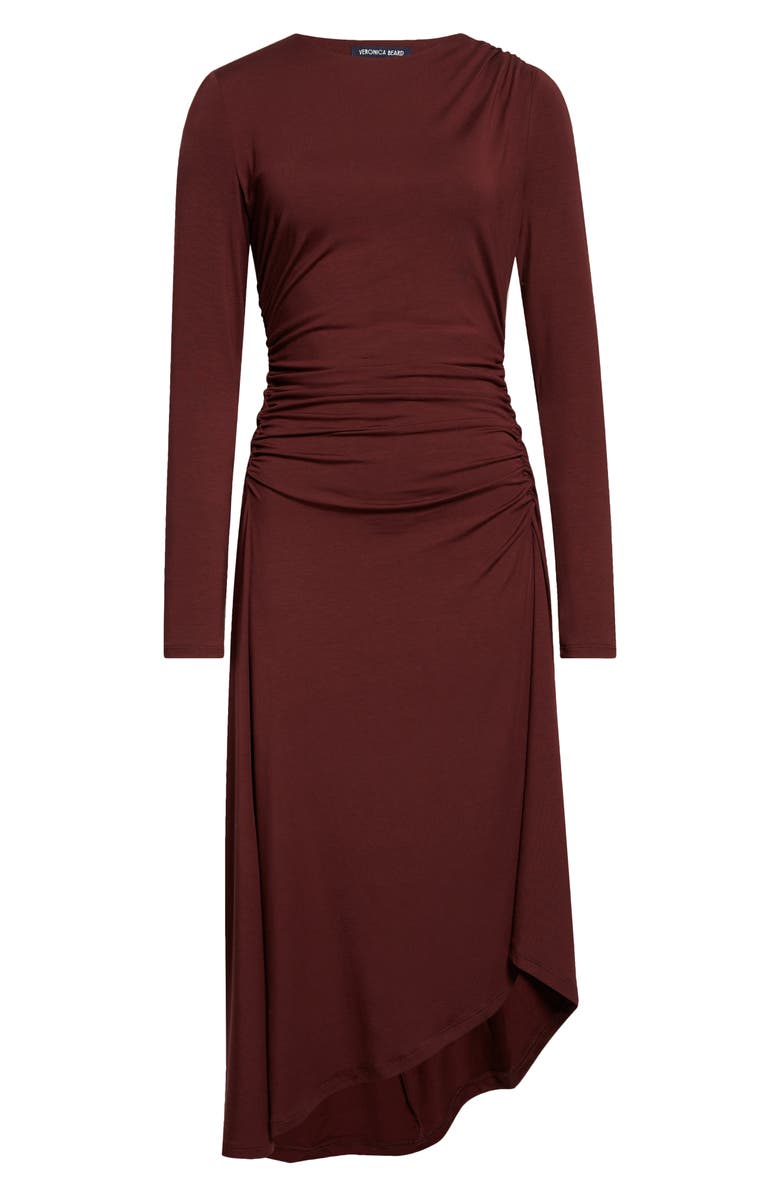 Veronica Beard Theodora Ruched Midi Dress, Alternate, color, Raisin