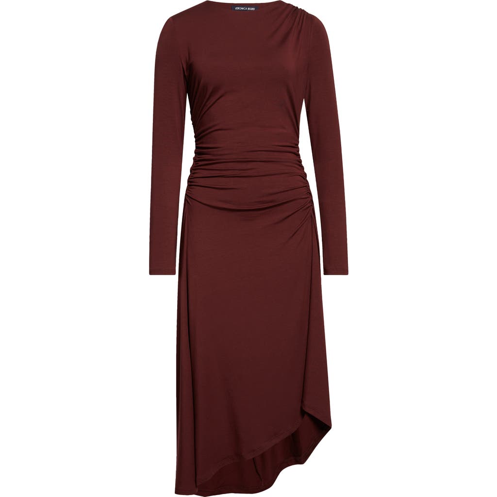 Veronica Beard Theodora Ruched Midi Dress In Brown