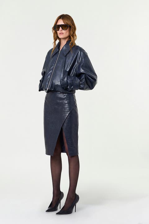 Paris Vegan Croc Leather Jacket