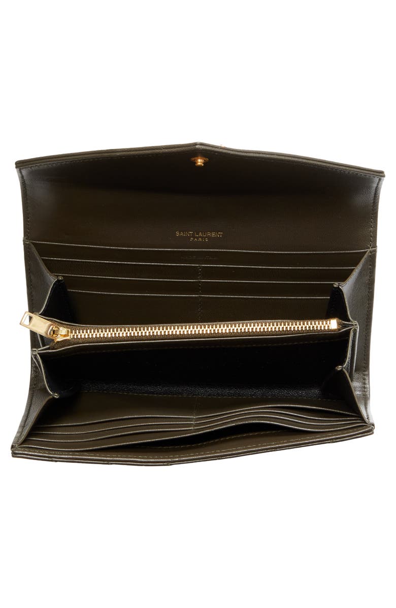 Saint Laurent Cassandre Envelope Flat Leather Wallet, Alternate, color,