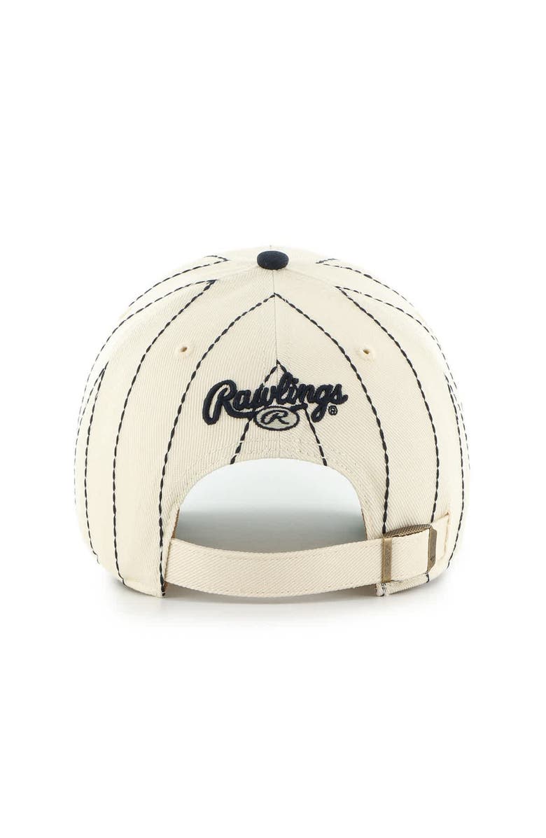 '47 Men's '47 x Rawlings Natural/Navy New York Yankees Pinstripe Clean Up Adjustable Hat, Alternate, color, Natural