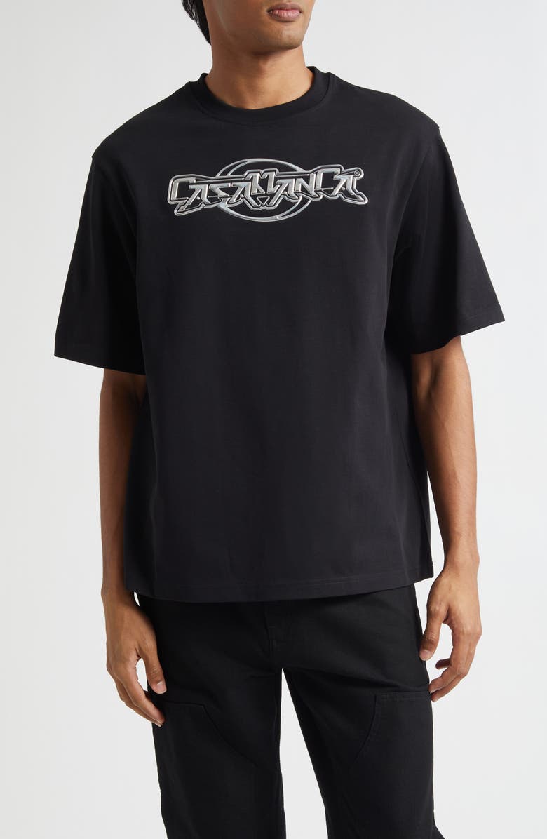 Casablanca Oversize 3D Chrome Logo Graphic T-Shirt, Main, color, Casa Chrome