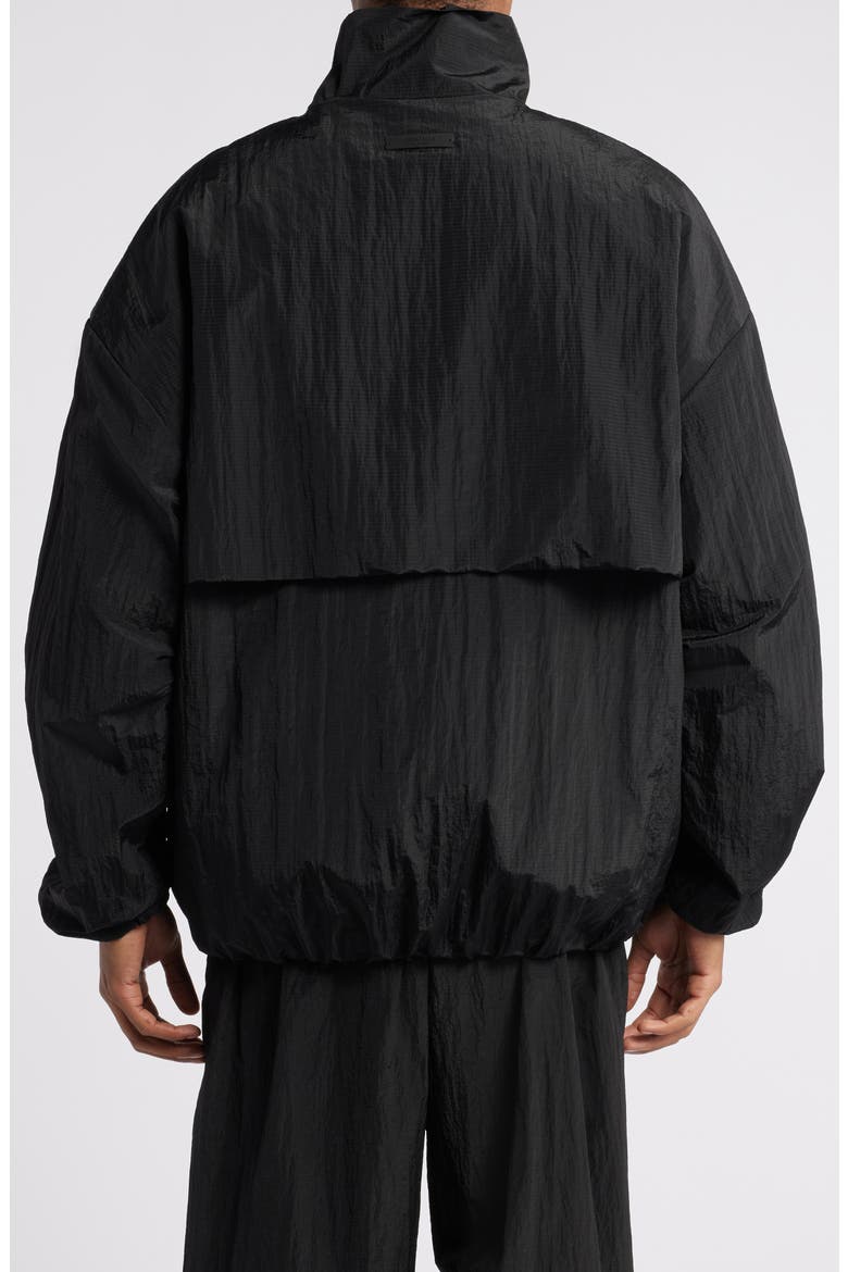 Gender Inclusive Ripstop Nylon Half Zip Pullover, Alternate, color, BLACK