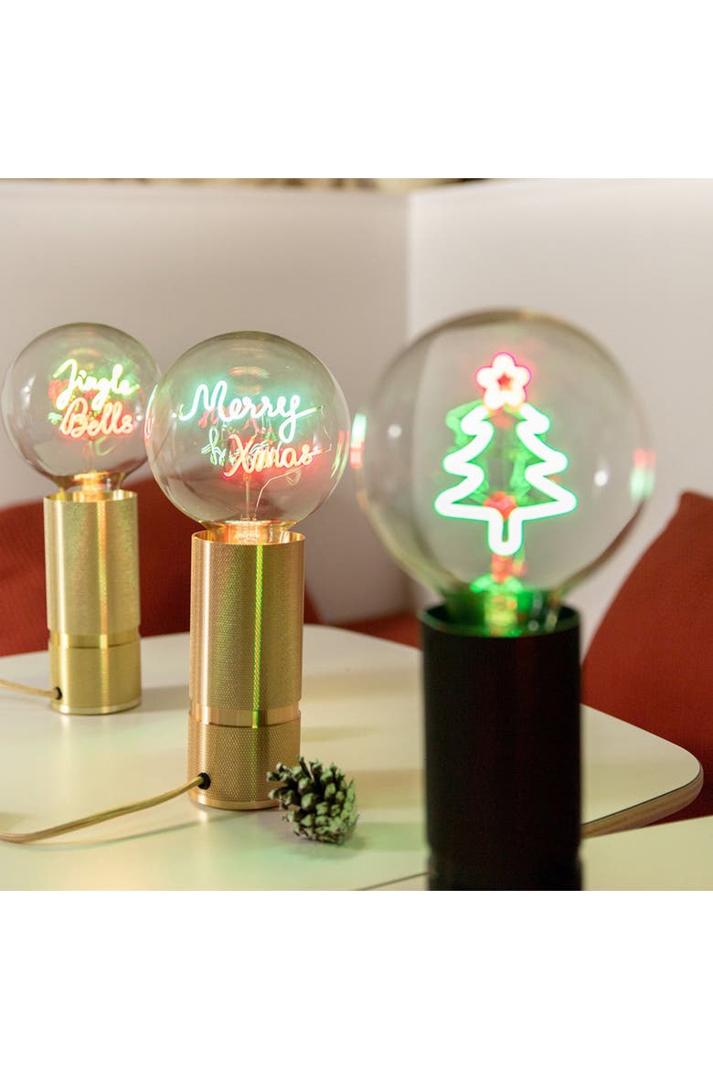 Merry Xmas Portable Table Lamp, Alternate, color, Pink
