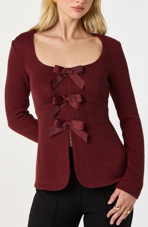 Astr The Label Split Front Bow Top In Brown