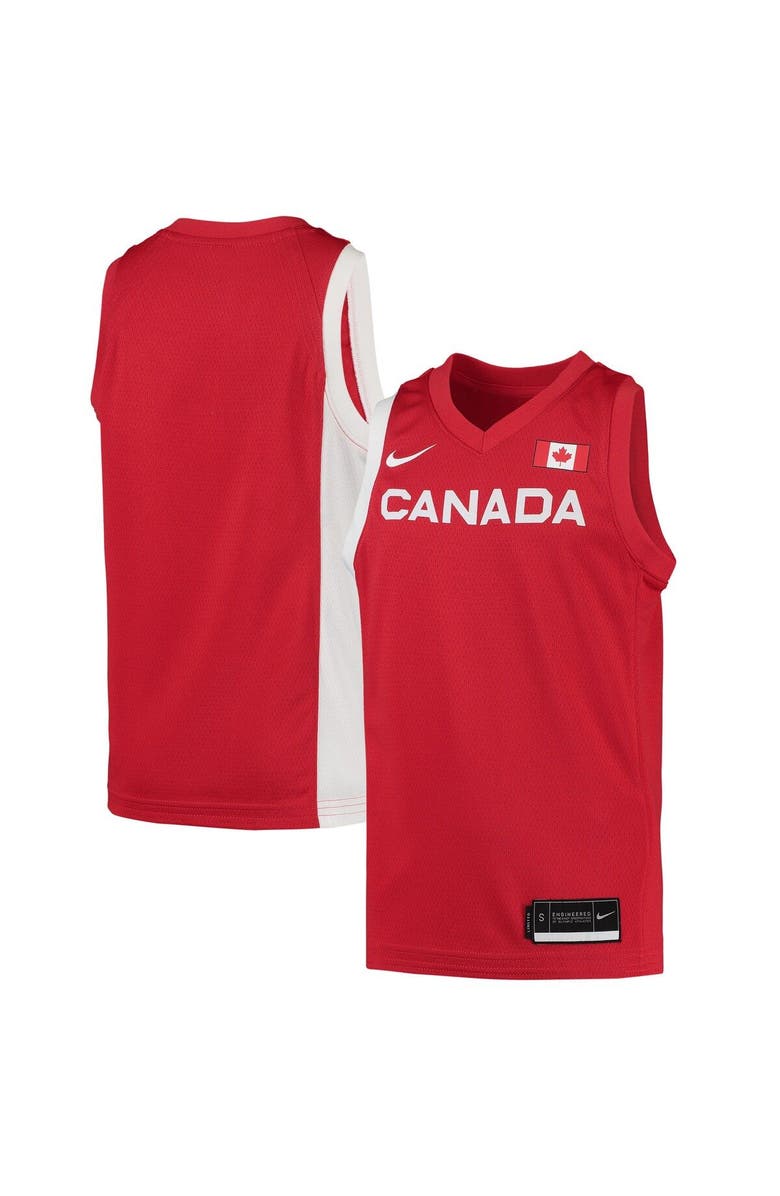 Nike Youth Nike Red Canada Basketball 2020 Summer Olympics Replica Team Jersey, Main, color, Red