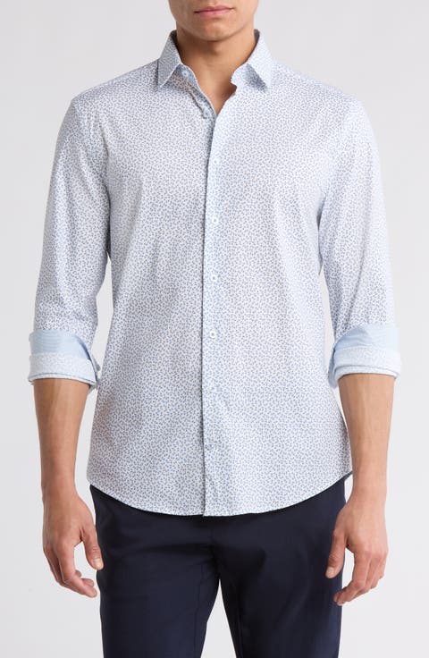 Stretch Cotton Button Up Shirt