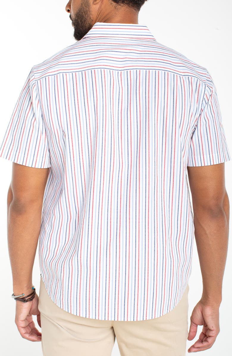 Liverpool Los Angeles Short Sleeve Stretch Cotton Button-Up Shirt, Alternate, color, 